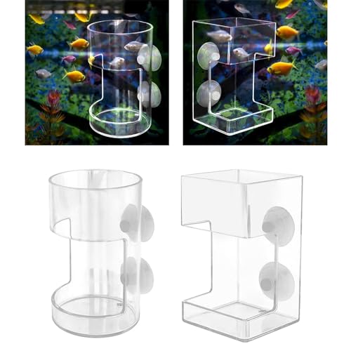 Fish Feeder Acrylic Dish Tray Fish Tank Prevent Water Turbulence Assembled Shrimp Feeder Worm Feeder Cherry Shrimp, Cylinder - color: Cylinder