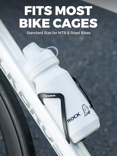 ROCKBROS Bike Water Bottle 24OZ,Gradient Soft Touch Design,BPA-Free Leak-Proof Squeeze Bottle with Wide Mouth for Easy Cleaning,for Cycling, Hiking,Gym,Sports,Grayish White 2 - color: Gradual Grey 2