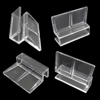 Murtenze 8 PCS Aquarium Lid Clips, 10mm Clear Acrylic Fish Tank Holder Support Clamps for Rimless Aquariums - size: 10mm