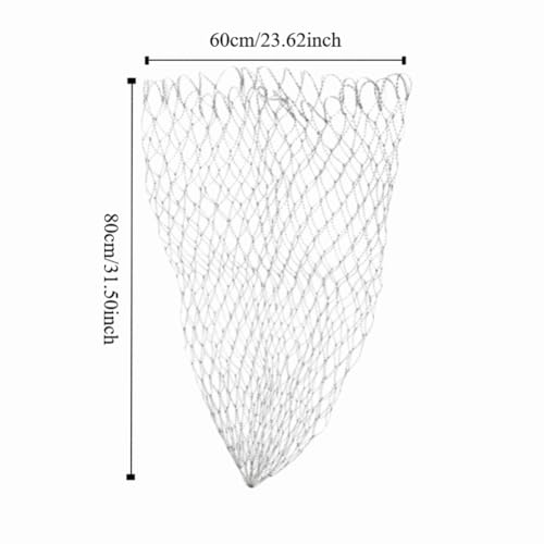 ‌Fishing Landing Net Replacement Nylon Mesh Catch & Release Net for Bass/Trout - size: 60×80cm