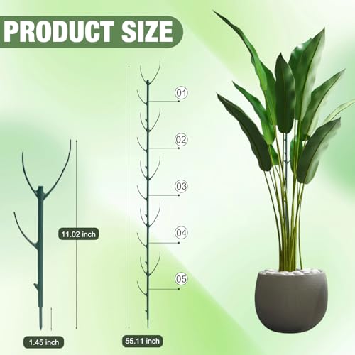 5 Pack Stackable Plant Support Stakes, Stackable Monstera Plant Support Stakes for Indoor Outdoor Plants, Stem Holder Structures Frame, Plant Sticks for Vine Training Stem Stabilization