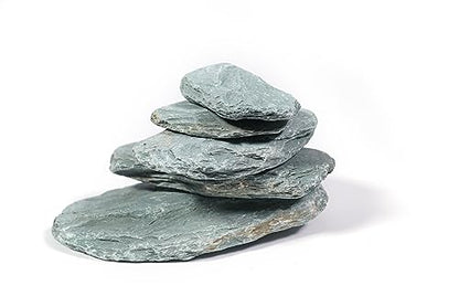 River Slate Stone Natural Rocks(18lbs, 3~9 inches,13pcs) for Aquariums, paludariums, Terrariums, Reptile, and Amphibian Enclosures Decorative of Stream's Caves and Caverns - size: 15 River Slate Stone(3-9 inches,18lbs)