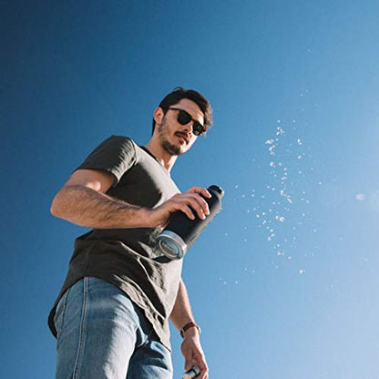 MIZU - V8 Water Bottle | 26 oz. Double Wall Stainless Steel Vacuum Insulated | Narrow Mouth with Leak Proof Cap | Multiple Colors | BPA Free - color: Black