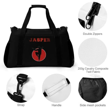Custom Name Taekwondo Karate Duffle Bag for kids Boy Girls,Personalized Martial Arts Gear Bag,Water-Resistant Sparring Equipment - color: Taekwondo Karate-09