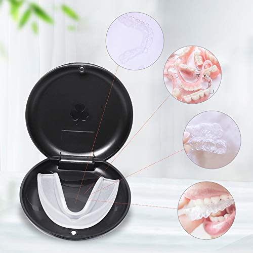 2 PCS Retainer Cases,Solid Orthodontic Retainer Case - Black - color: Black