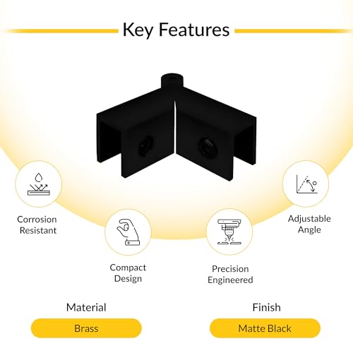 AS0GTG91MBL Matte Black Adjustable "Sleeve Over" Glass Clamp