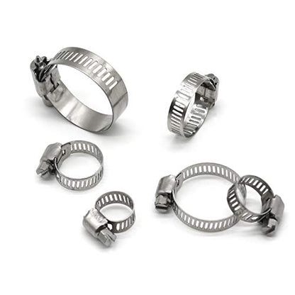 Hose Clamp, 25 Pack Stainless Steel Worm Gear fuel line hose clamps, 6-12mm (1/4-1/2 inch)