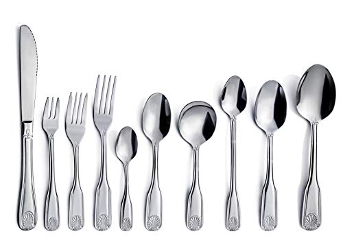 New Star Foodservice Shell Pattern 18/0 Stainless Steel Serving Spoon, 8.4-Inch, Set of 12, Commercial Grade - size: Serving Spoon (8.4-Inch)