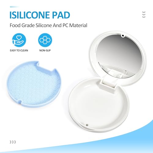 Orthodontic Retainer Case Aligner Mouth Guard Storage Box,White Blue - color: White Blue