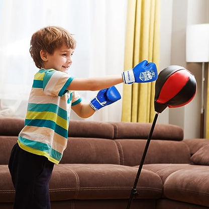 Kids Boxing Gloves for Sparring,Punching Bag,MMA Training,Ages 3-15 - color: Blue-White, size: 4 oz