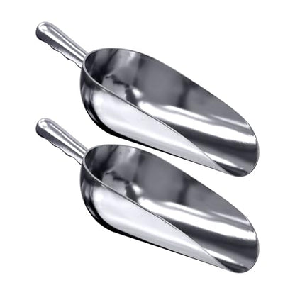 Elsa - 58-Ounce Aluminum Ice Scoops (Set of 2), Cast Aluminum Utility Scoops, Food-Grade, Good for Home and Commercial Use, NOT Dishwasher-Safe, Hand-Wash Recommended