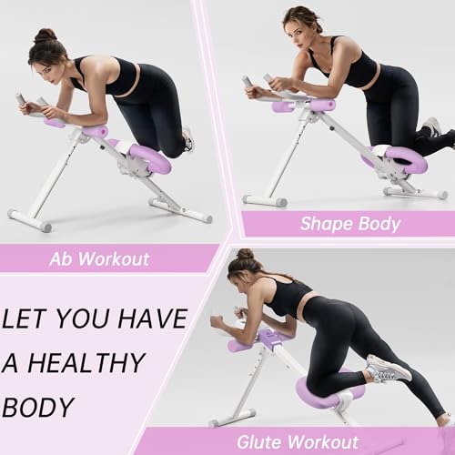 Abdominal Machine Ab Workout Equipment Adjustable for Home Gym Ab Machine Exercise Equipment bwith LCD Monitor