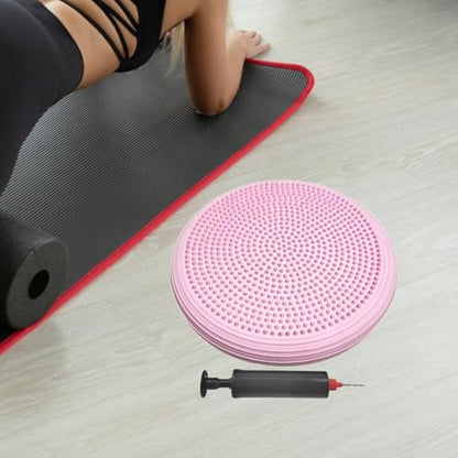Balance Mat Yoga Mat Wobble Cushion Wiggle Seat Balance Disc Flat Pad Stability for Gymnastics Gym Fitness Yoga Kids 13.39 Inch - color: Pink