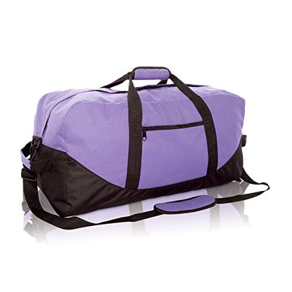 DALIX 25" Big Adventure Large Gym Sports Duffle Bag (Black Grey Navy Blue Red Camo) - color: Purple