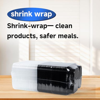 3-Compartment To Go Containers - Shrink-Wrapped No Pre-Wash 38oz | 40 Pack Ready to Use Leak-Resistant | BPA Free Shatterproof Flexible PP | Microwave Safe, Bulk Catering & Leftover Storage - size: 40 oz