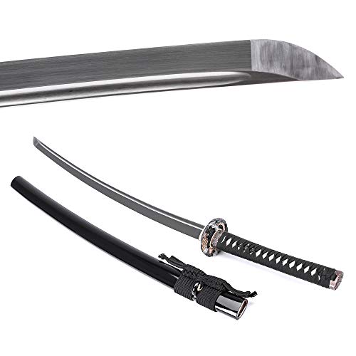 Katana Handmade Full Tang Sharp, Alloy Tsuba Japanese Samurai Sword High Carbon Steel 1060,T10 1095, 40-Inch - color: Cloudy-Dragen