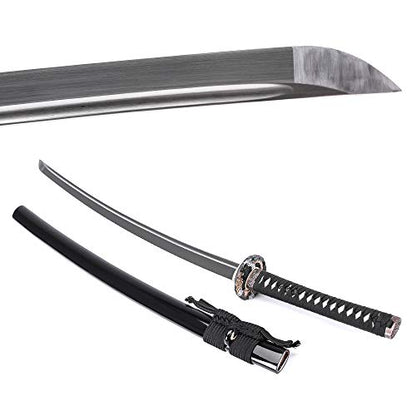Katana Handmade Full Tang Sharp, Alloy Tsuba Japanese Samurai Sword High Carbon Steel 1060,T10 1095, 40-Inch - color: Cloudy-Dragen