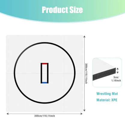 Generic 10x10ft Foldable XPE Jiu Jitsu Floor Exercise Mat for Home Landing Training Mat 1.2inch Thick for BJJ MMA Grappling Martial Art Boxing Judo