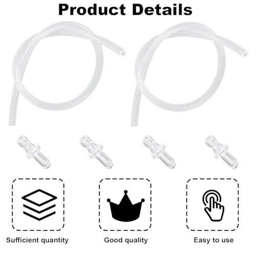 2 Pcs Milk Tubes Hoses with 4 Connectors, 14.96in Silicone Milk Tube Hoses Replacement Pipe Ideal Replacement Accessories Part for Jura HP3 Coffee Machines E6/E8/Z10