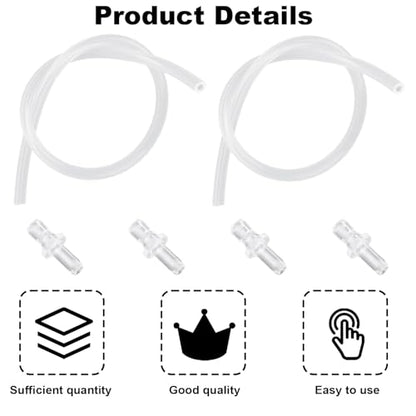 2 Pcs Milk Tubes Hoses with 4 Connectors, 14.96in Silicone Milk Tube Hoses Replacement Pipe Ideal Replacement Accessories Part for Jura HP3 Coffee Machines E6/E8/Z10