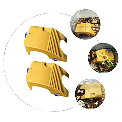 2pcs Turtle Climbing Platform Yellow Wax Basking Stand for Aquatic Turtles Easy to Clean Material for Tanks and Aquariums and Climbing Dock