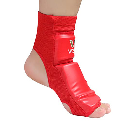 WESING Pro Instep Guard Foot Guard for Martial Arts Muay Thai MMA - color: Red, size: Medium