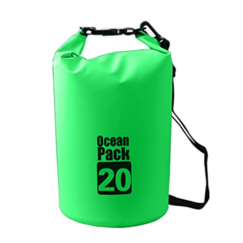 Dry Sack/Waterproof Bag for Boating, Kayaking, Hiking, Snowboarding, Camping, Rafting, Fishing and Backpacking (Green, 20L) - color: Green, size: 20L