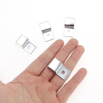 4 Pcs Aquarium Lid Clips, 15mm Aquarium Cover Support Clamps, Aquarium Cover Holder Lid, Stainless Steel Aquarium Tank Cover Clamps Set, Silver Tone