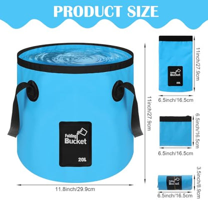 4 Pcs 5 Gallon Bucket FoldableFoldable Buckets with Handle for Camping Fishing Hiking to Hold Water Foldfoldable Bucket Foldable 5 galloning Container Carry Bag Portable Fold up Lightweight