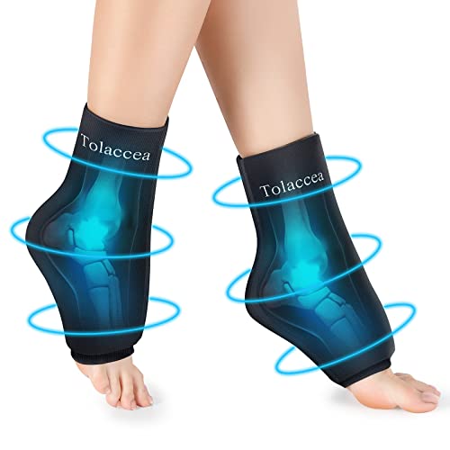 Ankle Foot Ice Pack, Expert Solid Gel Cold & Hot Therapy for Ankle Recovery | Heel Foot Ice Wrap, Stay Flexible After Frozen, 360° Foot Coverage, Easy Wear, Soft Fabric, Achilles & Plantar Relief - size: Lx2, style: Original