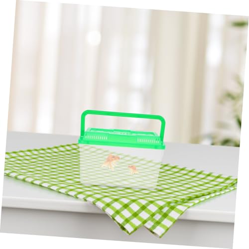 BESTonZON 4pcs Portable Mini Aquarium Carrier for Small Pets Handheld Fish Tank with Convenient Handle Plastic Design for Travel of Fish Turtles and Hamsters