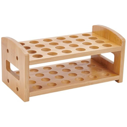 UNICRAFTALE Wooden Test Tube Rack 24-Holes Bamboo Multi-Use Cylinder Tube Display Racks Rectangle Lab Supplies Tube Holder Hole 20mm Diameter for Tests Tubes Chemistry Laboratory 9.8"x5"x4.52" - size: 24.9x12.7x11.5cm