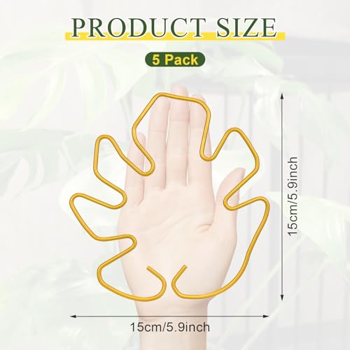 5PCS Monstera Plant Support, Metal Plant Supports Plant Stem Holder Durable Sturdy Plant Stabilizer for Indoor Plants Climbing Plants Outdoor Moss Pole Thriving Growth (Gold) - size: 5.9*5.9/5
