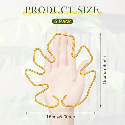5PCS Monstera Plant Support, Metal Plant Supports Plant Stem Holder Durable Sturdy Plant Stabilizer for Indoor Plants Climbing Plants Outdoor Moss Pole Thriving Growth (Gold) - size: 5.9*5.9/5