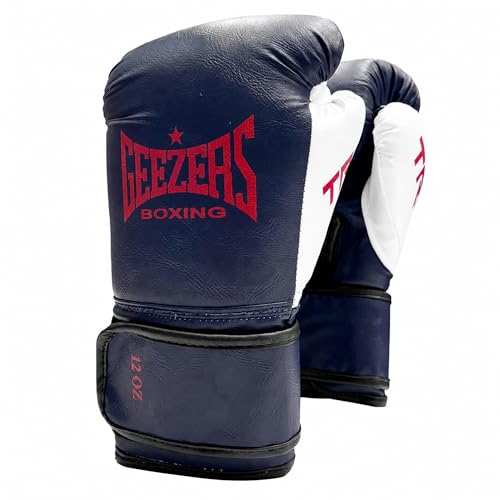 Geezers Boxing TRG Training Glove, Hook and Loop, Ideal for Men, Women and Juniors, Sparring, Punching Bag and Focus Mitts Workout - color: Blue, size: 10oz
