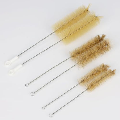 Test Tube Brushes, 10 Pack Bristle Test Tube Bottle Wash Cleaning Brushes with Radial Tufted End Suitable for Laboratory Use, Size L
