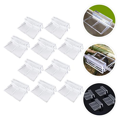 20pcs Acrylic Support Bracket for Fish Tank Covers Clips for Aquariums Easy Installation Compatible