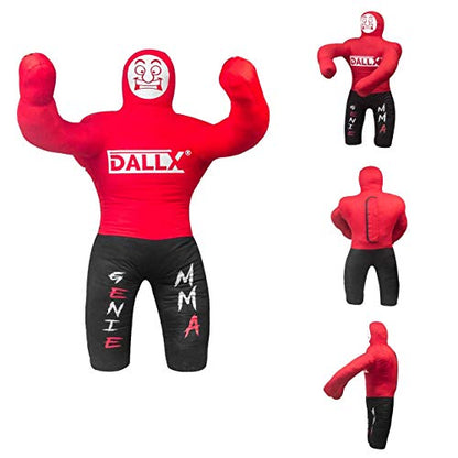 DALLX Kids Grappling Dummy for Fitness Training Practice Wrestling Judo Karate MMA Punching Dummy for Kids Jiu-Jitsu - UNFILLED - color: Red