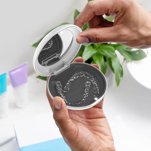 2 Pack Retainer Case with Mirror, Aligner Case Kit for Invisalign - color: 2 Pack - WhiteMirror