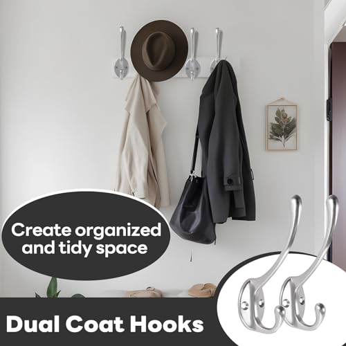 Wall Hooks for Hanging, 15-Pack Heavy Duty Metal Coat Hooks, for Living Room, Bathroom, Kitchen, Bedroom for Towel, Hat, Key, Closet, Bag (Silver) - color: 15pack-Silver