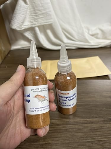 YZHZOM 2pcs 1.76 oz Decapsulated Brine Shrimp Egg (Non-Hatching), 100% Natural Artemia Nauplii, High Protein Natural Food for Betta Guppy Discus Tropical Fish Saltwater & Freshwater Aquarium