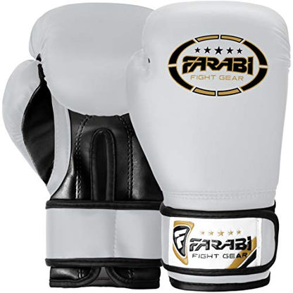 Farabi Boxing Gloves Kids Junior Muay Thai Kick Boxing Training MMA Punching Bag - color: White, size: 6OZ