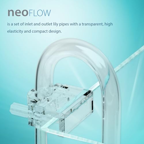 Aquario Neo Flow - Freshwater Aquarium Lily Pipes for Planted Aquarium Canister Filters, Cuttable, Adjustable, Modular Fish Tank Lilys, Non-Suction Cup - Large, 17mm OD for/fits 5/8"(16/22) Tubing