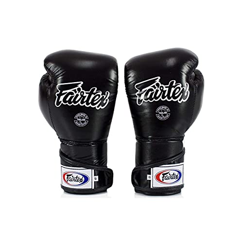Fairtex BGV6 Angular Boxing Gloves, Locked Thumb Muay Thai MMA Kickboxing - color: Black/White, size: 16oz