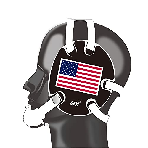 Wrestling Headgear with USA and Flag Wraps (White, Adult) - color: White, size: Adult