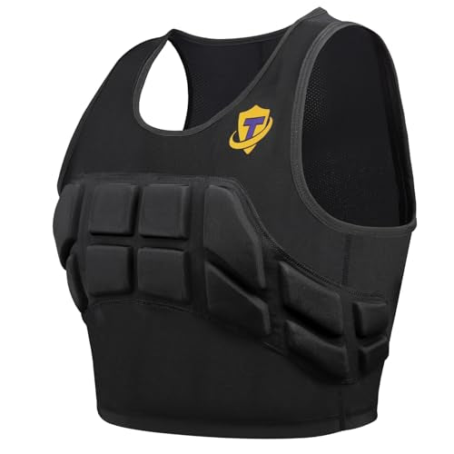 Women Padded Compression Vest, Impact Vest for Women, Chest Breast Rib Protection Vest for Sports, Karate, Football, Basketball - size: Large, style: Impact Padded Vest