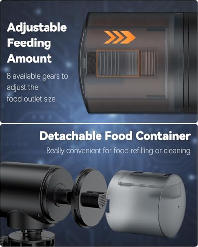 Pawfly Automatic Fish Feeder for Aquarium USB Rechargeable Vacation Timer for Fish Tank 200 ml Adjustable Auto Fishes Food Dispenser for Pellets Granules & Strips - size: For 200 ml (USB Rechargeable)
