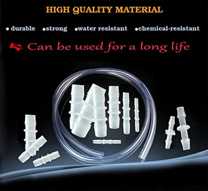 80Pcs Hose Barb Fitting, Pipe Connector Joint Splicer Mender Adapter Union for Aquarium Adapter Gas Liquid Air, for Hose ID 5/32",7/32",3/16",5/16",7/16",1/8",3/8",5/8",1/4", 3/4", 1/2",1" (12 sizes)