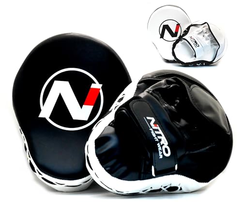 Focus Mitts | Boxing & Muay Thai Punching Pads | Kickboxing & MMA Training Punch Shield - color: Black