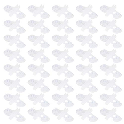 40PCS PVC Aquarium Fish Tank Suction Cup Separating Board Divider Support Clip White Black 6.5x5.3cm (White) - color: White